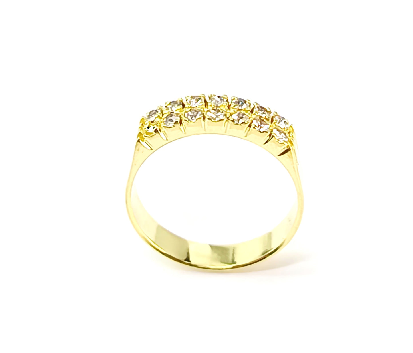 Anel Folheado em Ouro Amarelo