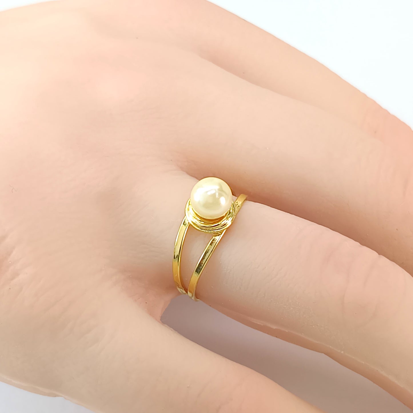 Anel Folheado em Ouro Amarelo