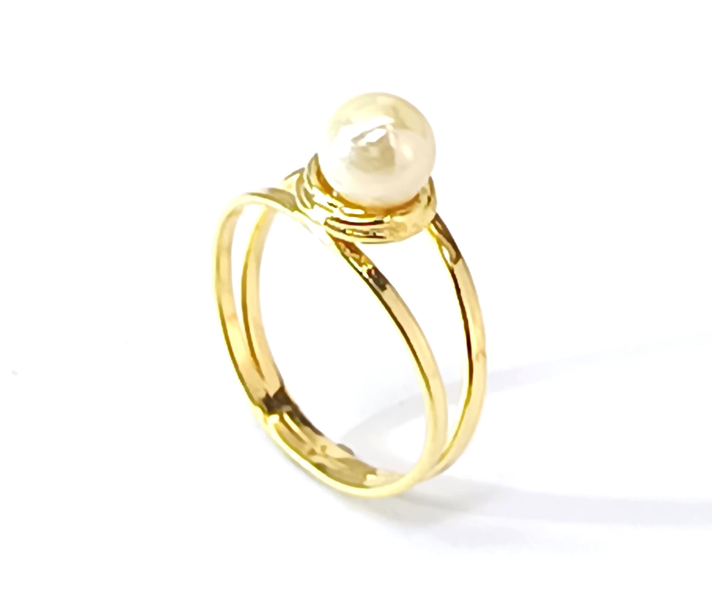 Anel Folheado em Ouro Amarelo