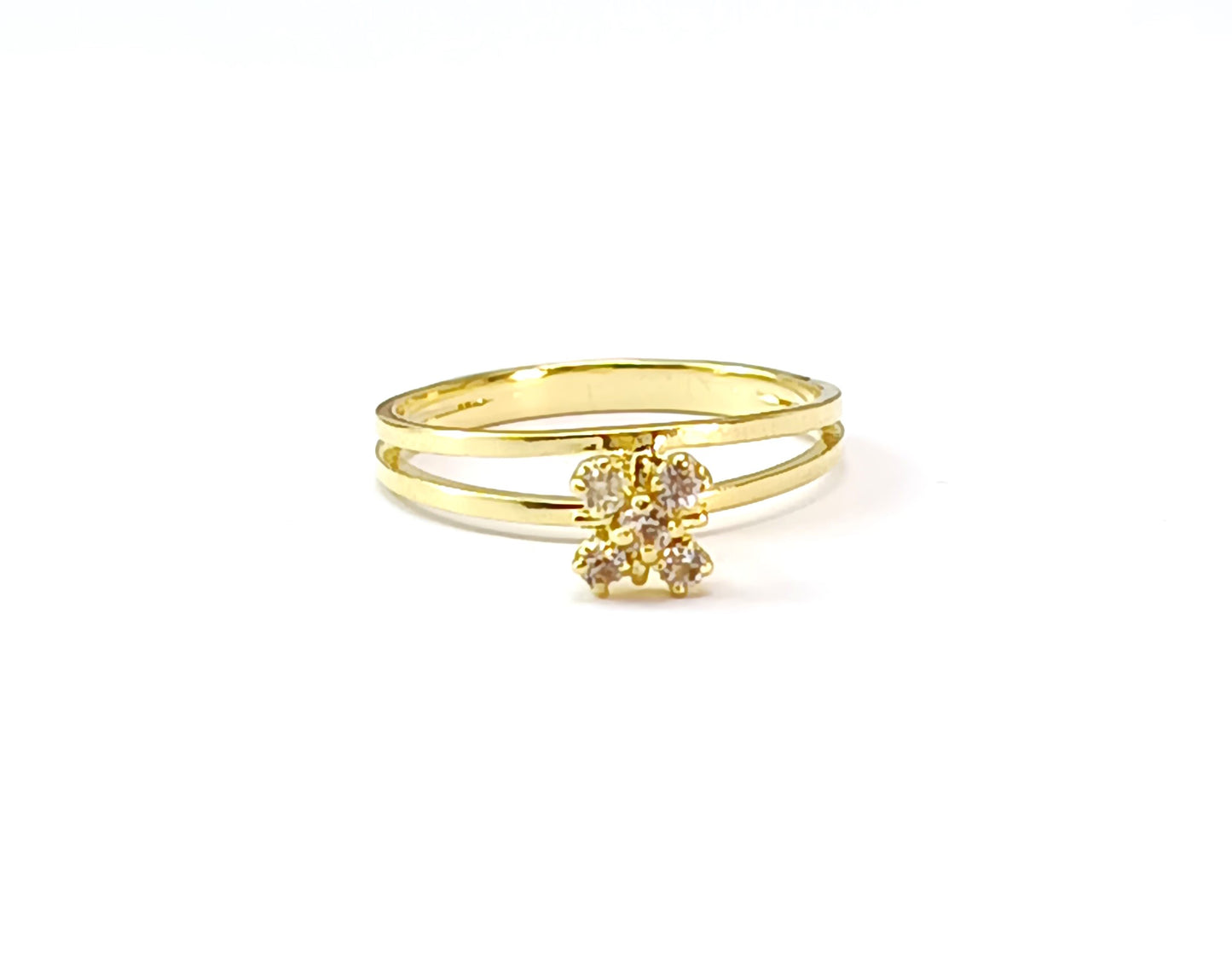 Anel Folheado em Ouro Amarelo