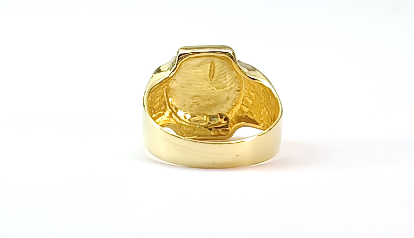 Anel Folheado em Ouro Amarelo