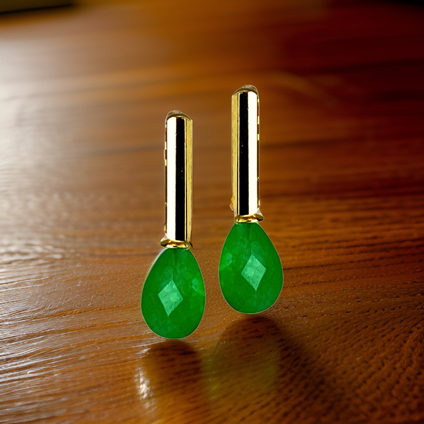 Conjunto com Ametistas Verdes em Prata e Ouro