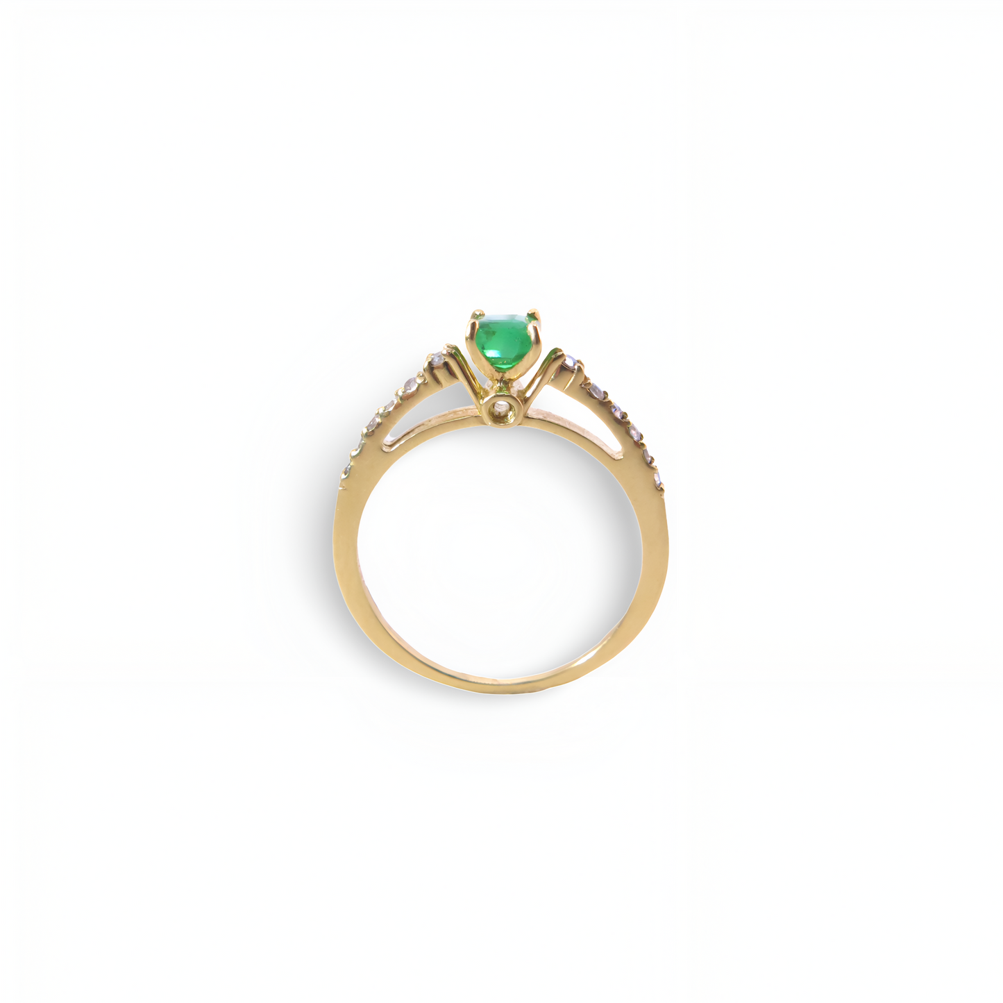 Anel de Esmeralda e Diamantes em Ouro Amarelo ou Branco