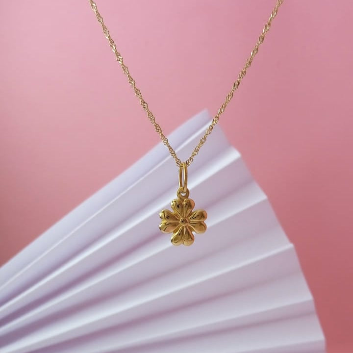 Pingente Trevo de Quatro Folhas em Ouro 18k