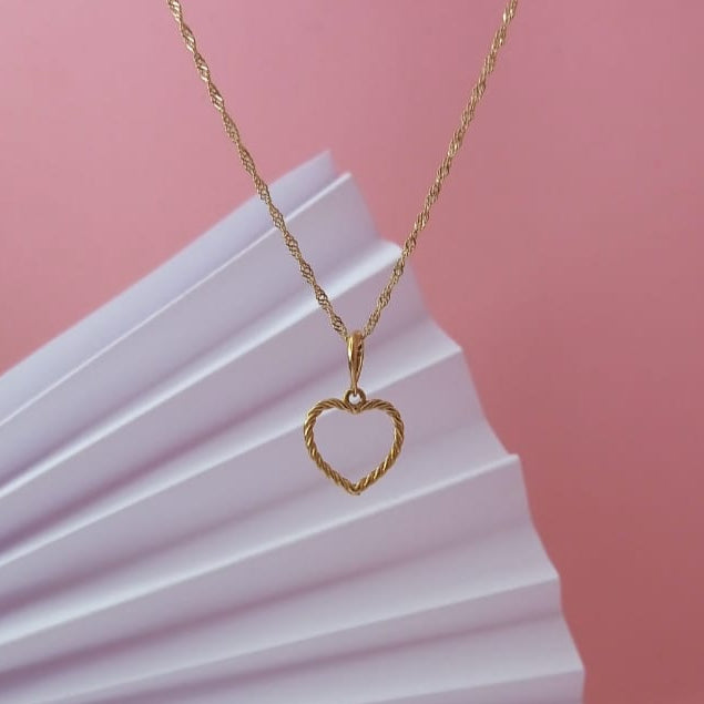 Pingente de Coração em Ouro Amarelo 18k