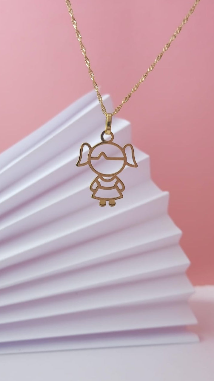 Pingente Menininha em Ouro 18k