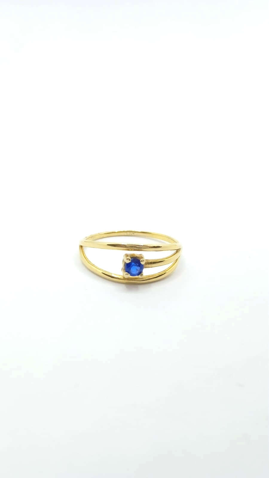 Anel em Prata com Banho de Ouro e Cristal Colorido