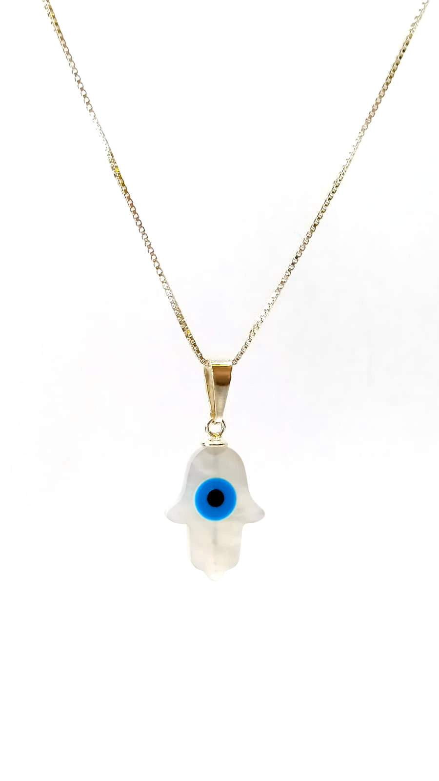 Gargantilha Hamsa em Prata