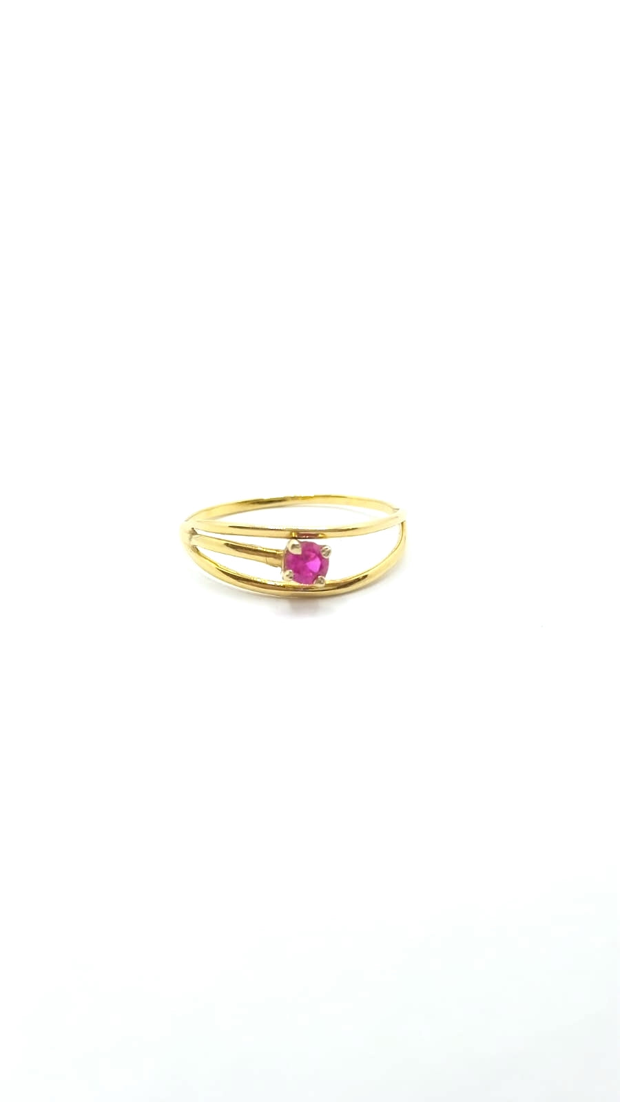 Anel em Prata com Banho de Ouro e Cristal Colorido