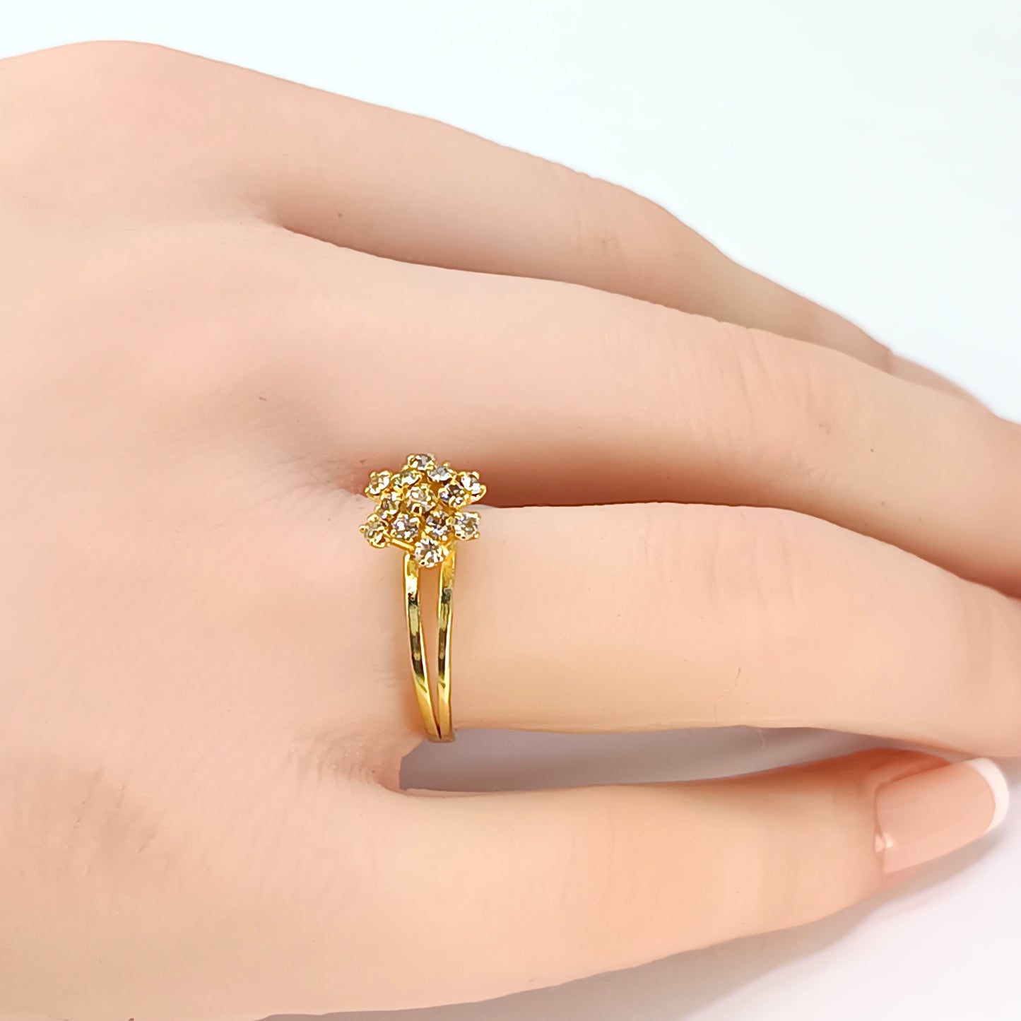 Anel Folheado em Ouro Amarelo