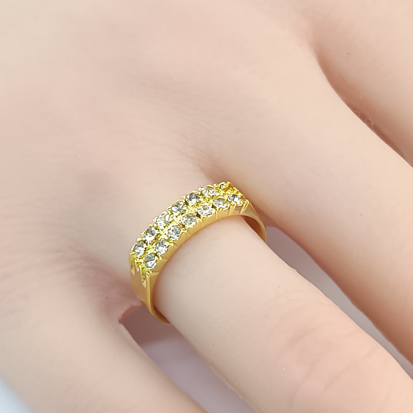 Anel Folheado em Ouro Amarelo