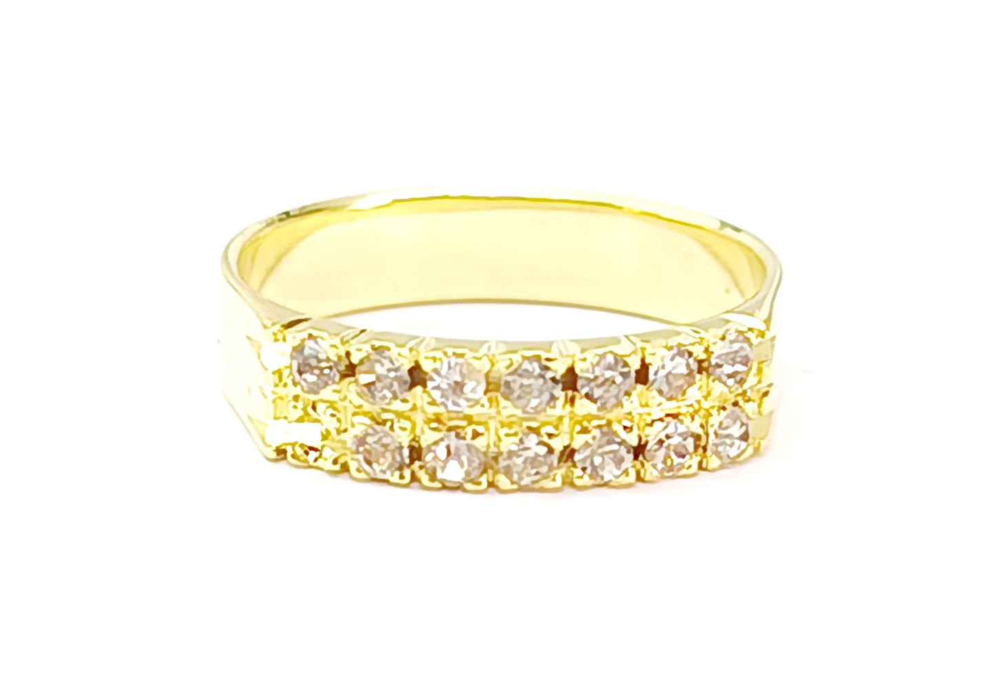 Anel Folheado em Ouro Amarelo