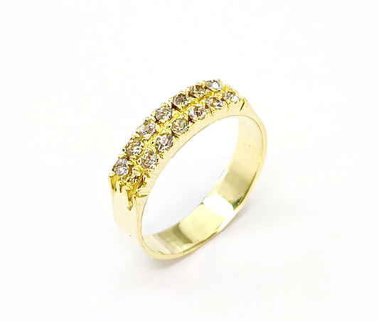 Anel Folheado em Ouro Amarelo