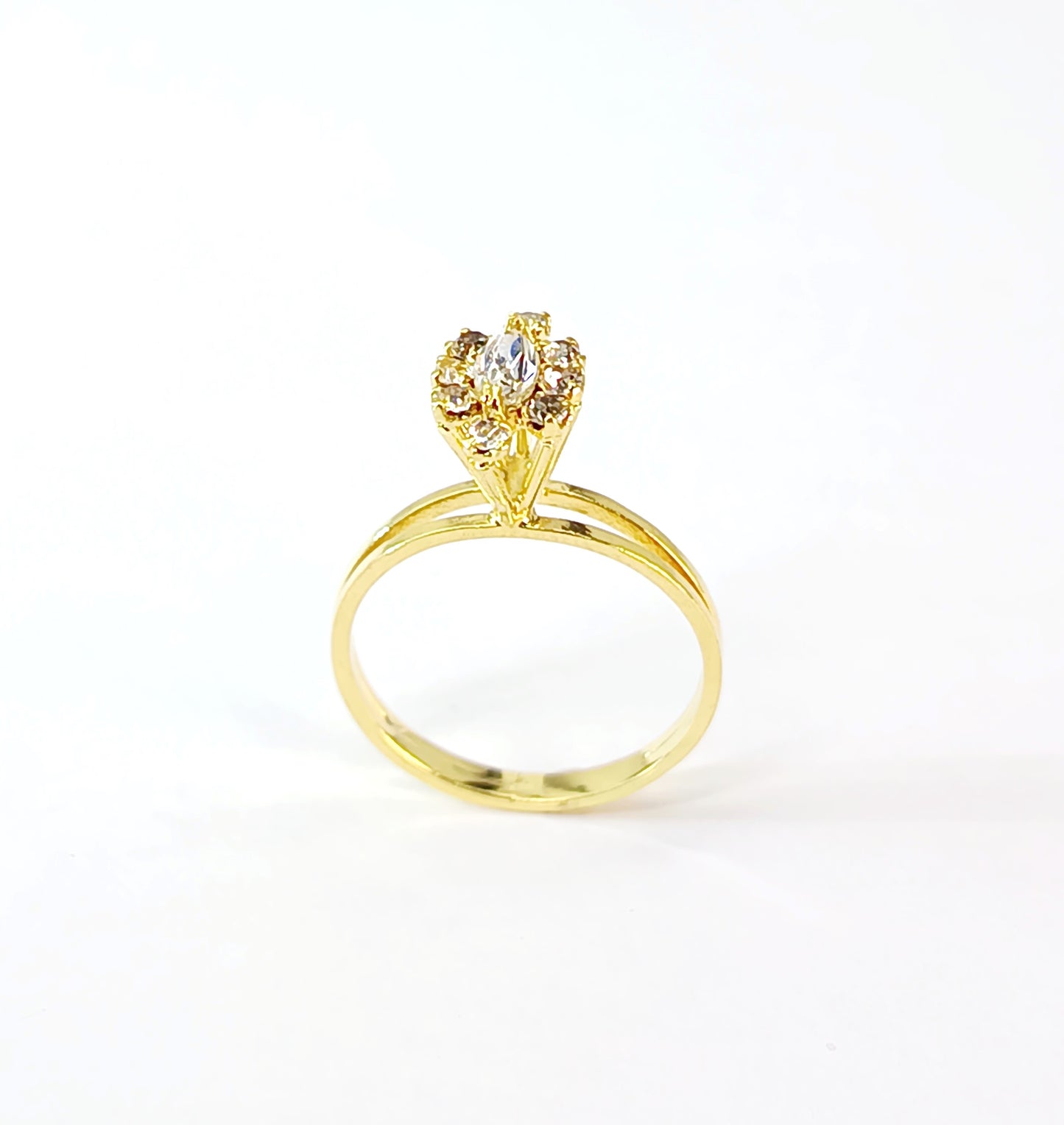 Anel Folheado em Ouro Amarelo