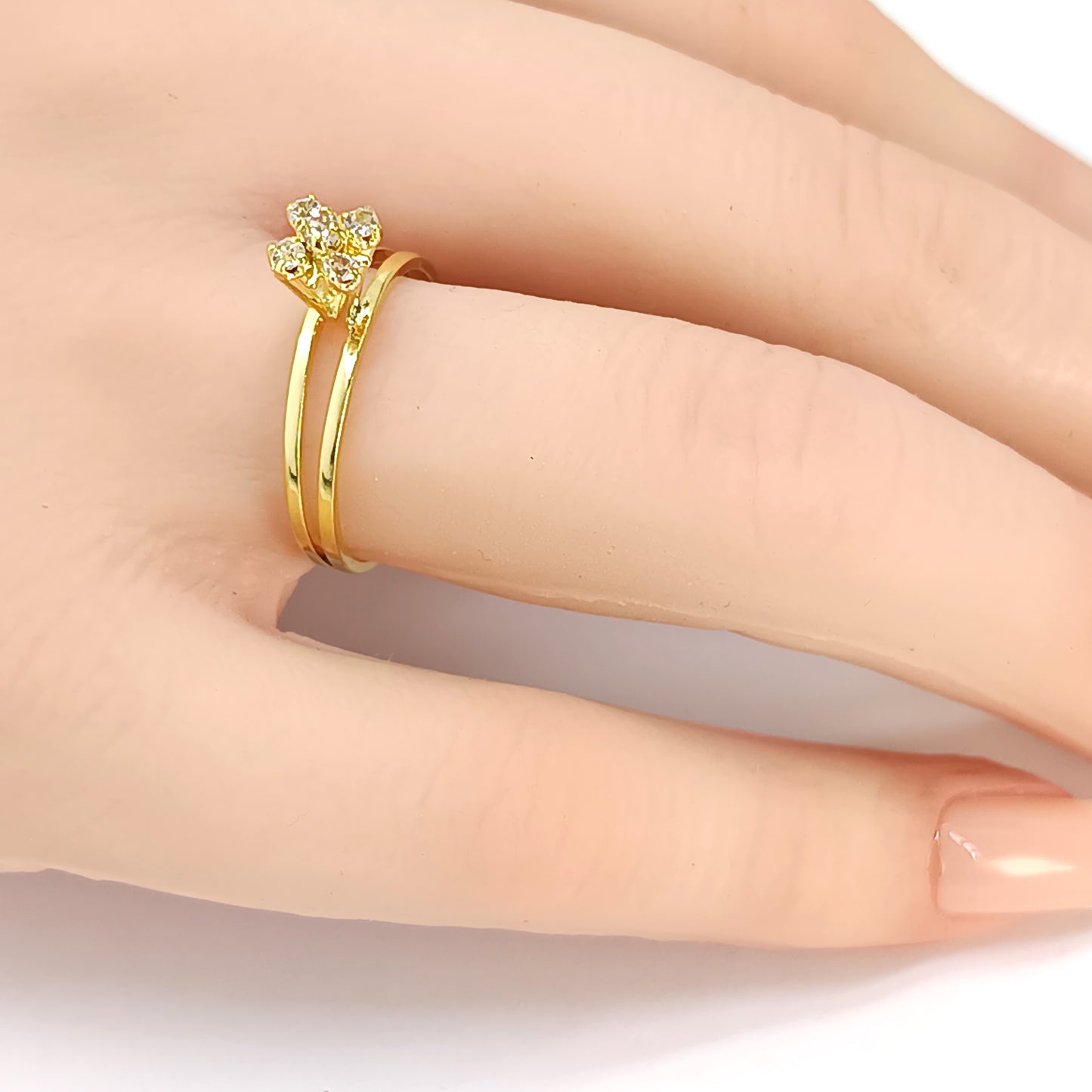 Anel Folheado em Ouro Amarelo