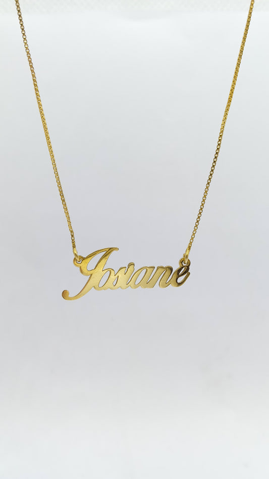 Gargantilha Personalizada em Prata com Banho de Ouro Amarelo