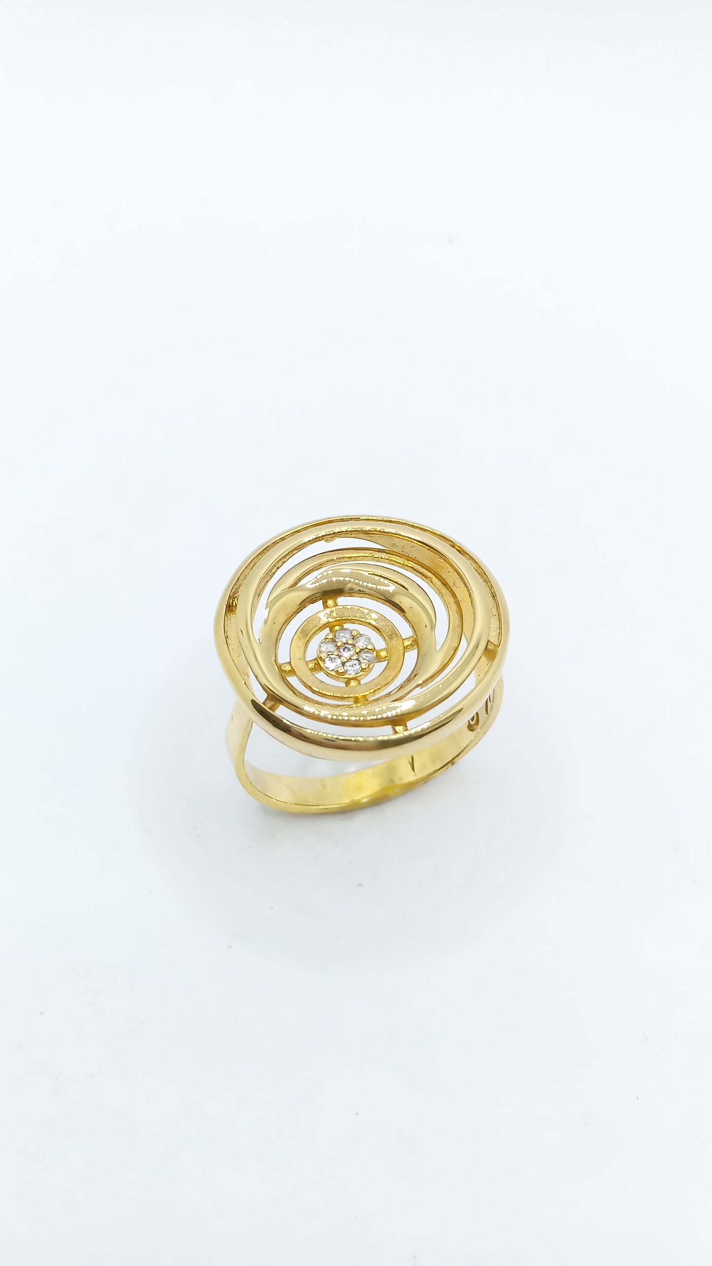 Anel Espiral em Prata e Ouro