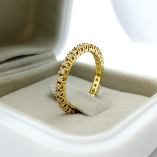 Aliança Eternity com Diamantes em Ouro Amarelo 18k