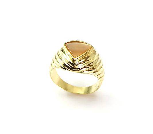 Anel Folheado em Ouro Amarelo