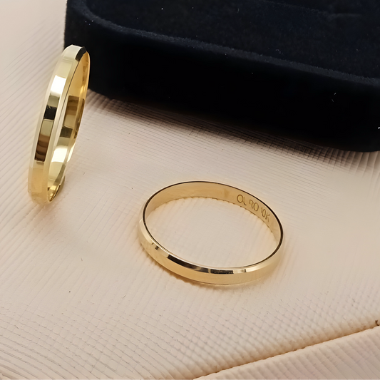 Aliança Ouro 10k com Aro Trabalhado