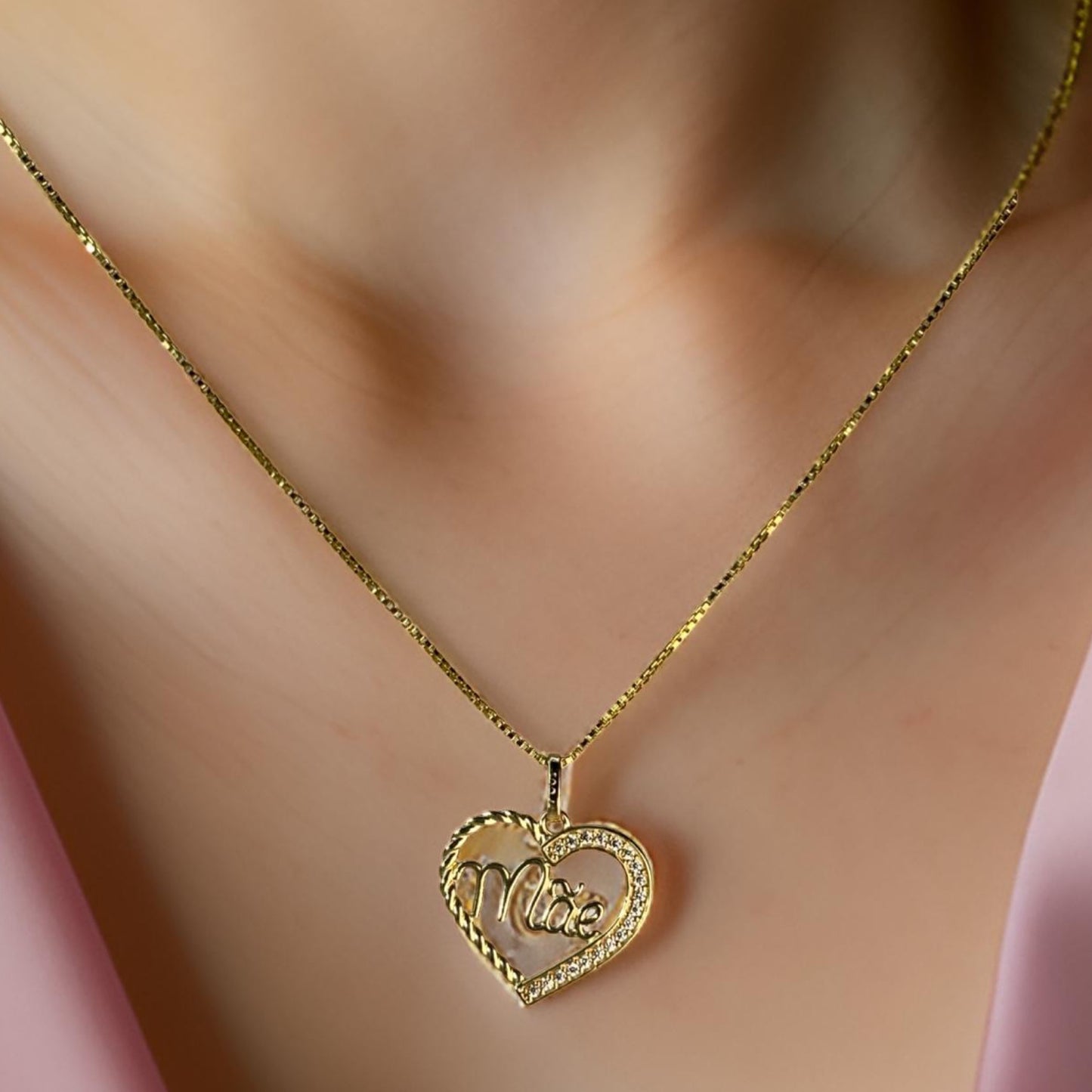Pingente Coração-Mãe em Ouro Amarelo