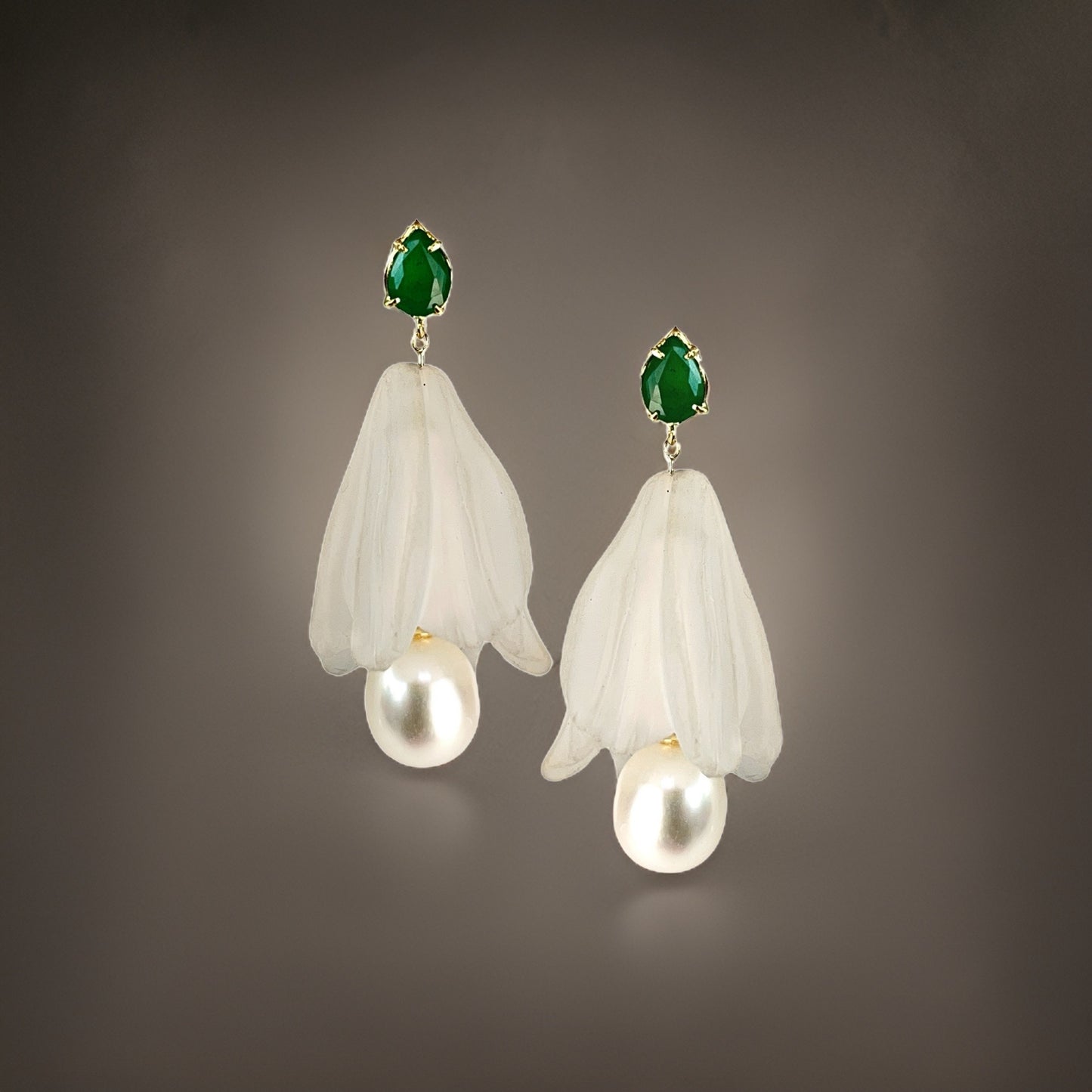 Conjunto Flor em Ouro e Pérolas
