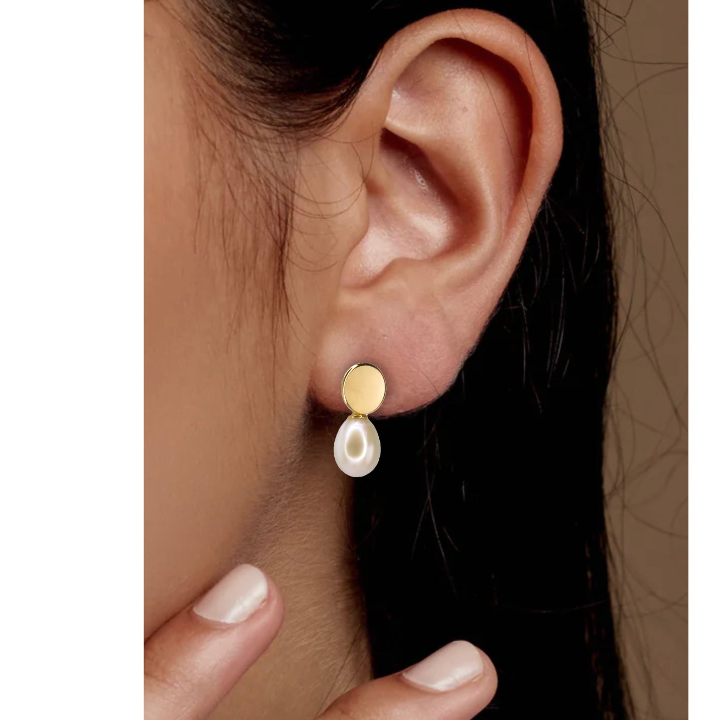 Conjunto de Pérolas em Prata e Ouro