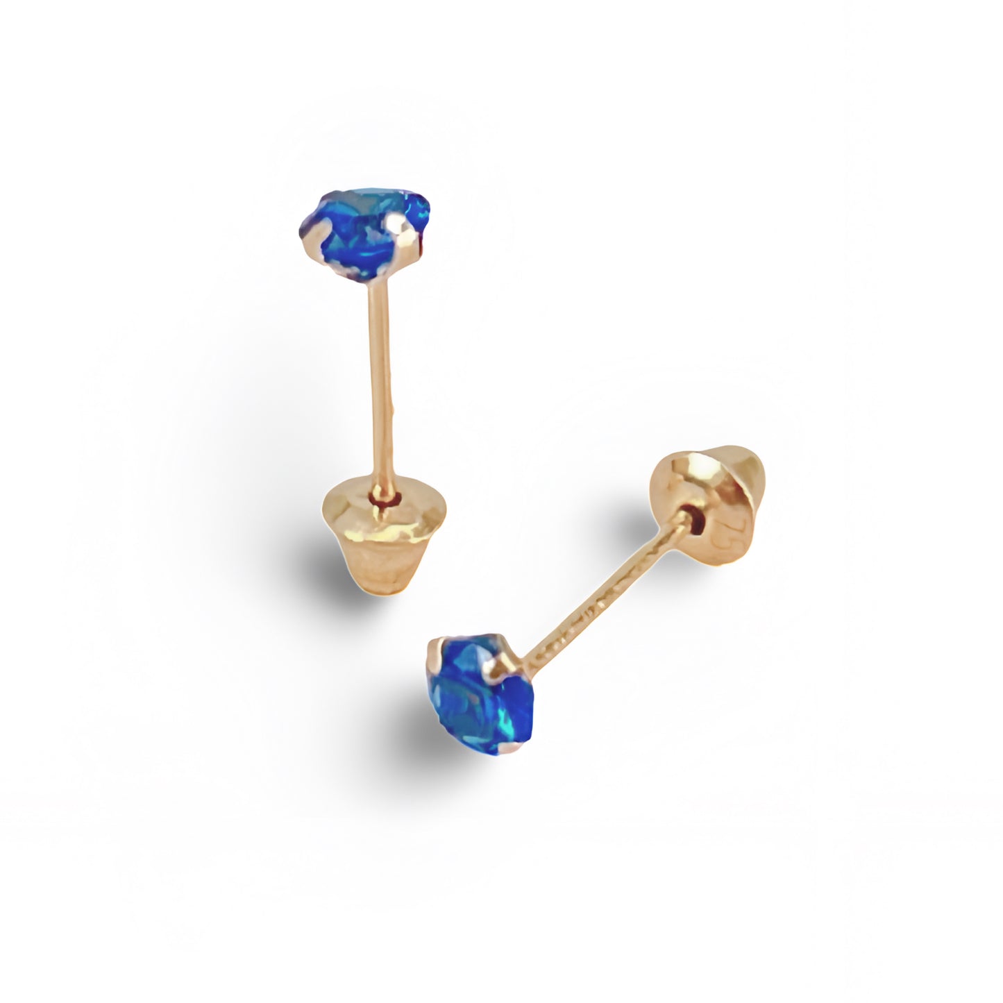 Brincos Press-Baby com Cristal Colorido em Ouro Amarelo