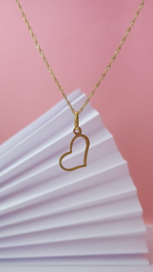Pingente Coração em Ouro Amarelo 18k