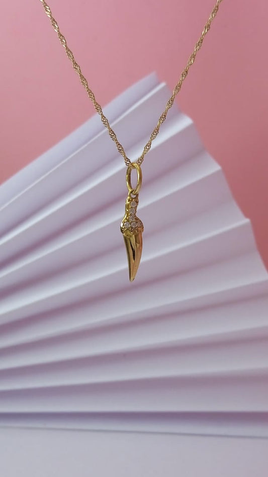 Pingente Pimenta em Ouro 18k e Cristais Brancos