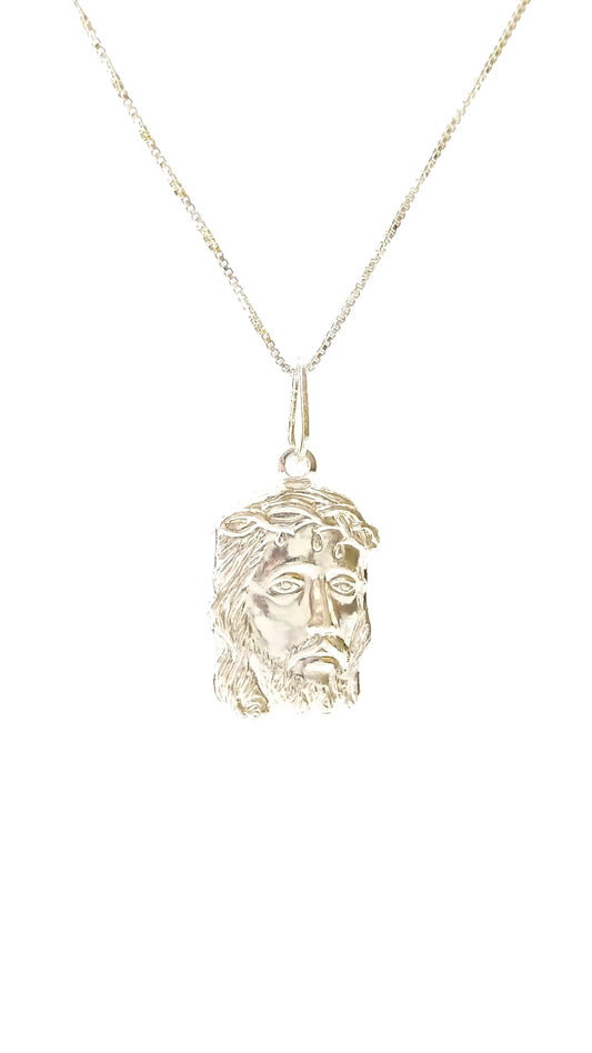 Gargantilha Face de Jesus em Prata