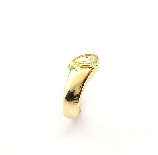 Anel Folheado em Ouro Amarelo