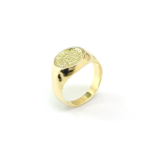 Anel Folheado em Ouro Amarelo
