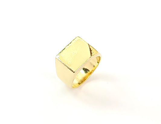 Anel Folheado em Ouro Amarelo