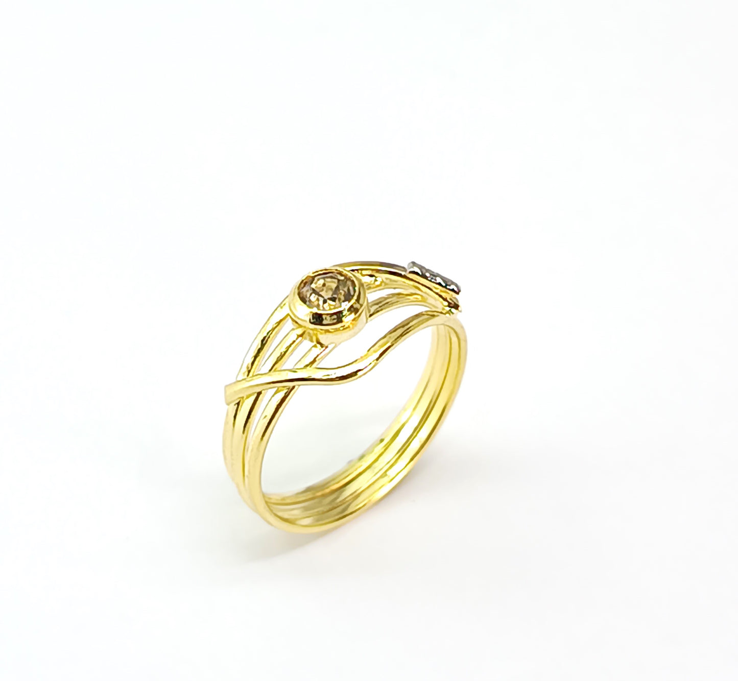 Anel Folheado em Ouro Amarelo