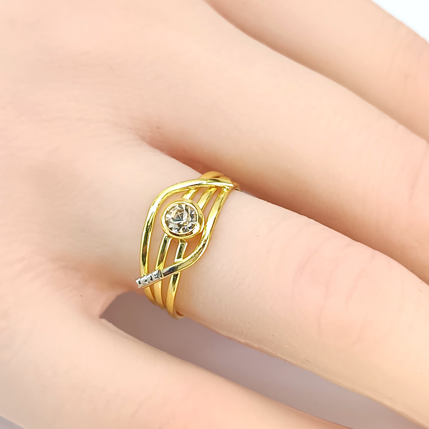 Anel Folheado em Ouro Amarelo