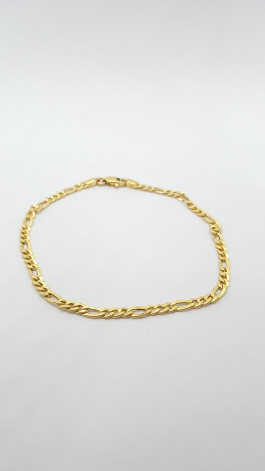Pulseira Corrente Figaro em Ouro Amarelo